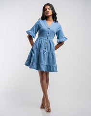 SHORT DENIM DRESS