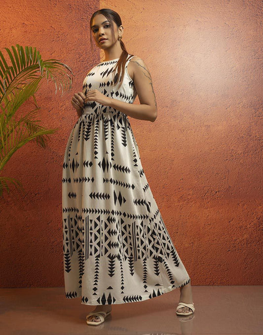 GIVO PRINTED MAXI DRESS