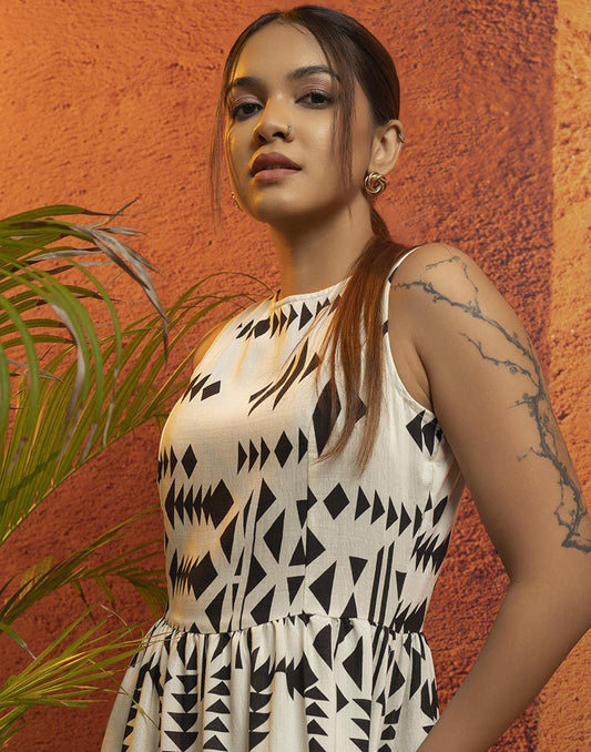 GIVO PRINTED MAXI DRESS