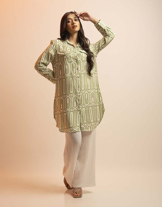 DAISY STREET ORNAMENTAL PRINTED TOP