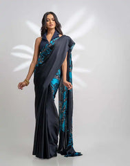 ETHNIC FUSION PRINTED BATIK INSPIRED SILK SAREE