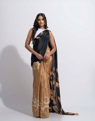ETHNIC FUSION PRINTED BATIK INSPIRED SILK SAREE