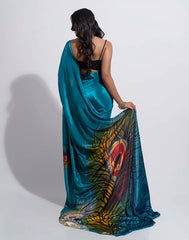ETHNIC FUSION PRINTED BATIK INSPIRED SILK SAREE