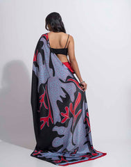 ETHNIC FUSION PRINTED BATIK INSPIRED SILK SAREE
