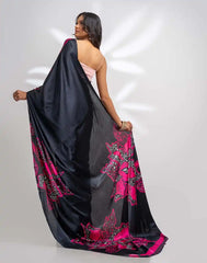 ETHNIC FUSION PRINTED BATIK INSPIRED SILK SAREE