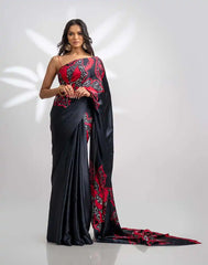 ETHNIC FUSION PRINTED BATIK INSPIRED SILK SAREE
