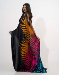 ETHNIC FUSION PRINTED BATIK INSPIRED SILK SAREE
