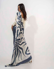 ETHNIC FUSION PRINTED BATIK INSPIRED SILK SAREE