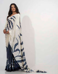 ETHNIC FUSION PRINTED BATIK INSPIRED SILK SAREE