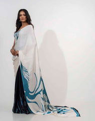 ETHNIC FUSION PRINTED BATIK INSPIRED SILK SAREE
