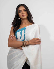 ETHNIC FUSION PRINTED BATIK INSPIRED SILK SAREE