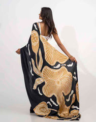 ETHNIC FUSION PRINTED BATIK INSPIRED SILK SAREE