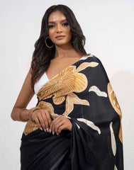 ETHNIC FUSION PRINTED BATIK INSPIRED SILK SAREE