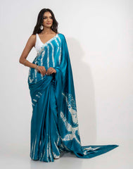 ETHNIC FUSION PRINTED BATIK INSPIRED SILK SAREE