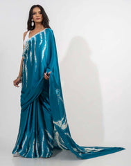 ETHNIC FUSION PRINTED BATIK INSPIRED SILK SAREE