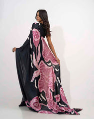 ETHNIC FUSION PRINTED BATIK INSPIRED SILK SAREE