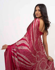 ETHNIC FUSION PRINTED BATIK INSPIRED SILK SAREE