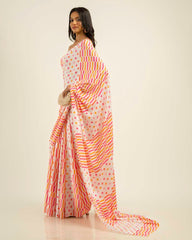 ETHNIC FUSION PRINTED BATIK INSPIRED SILK SAREE