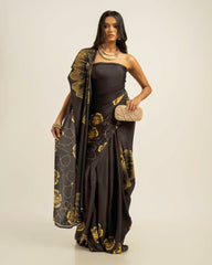 ETHNIC FUSION PRINTED BATIK INSPIRED SILK SAREE