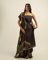 ETHNIC FUSION PRINTED BATIK INSPIRED SILK SAREE