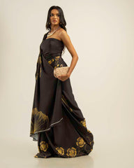 ETHNIC FUSION PRINTED BATIK INSPIRED SILK SAREE