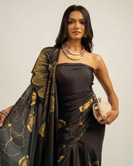 ETHNIC FUSION PRINTED BATIK INSPIRED SILK SAREE