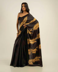 ETHNIC FUSION PRINTED BATIK INSPIRED SILK SAREE