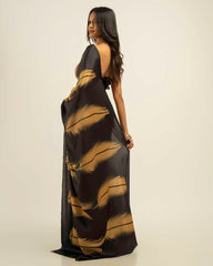 ETHNIC FUSION PRINTED BATIK INSPIRED SILK SAREE