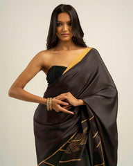 ETHNIC FUSION PRINTED BATIK INSPIRED SILK SAREE