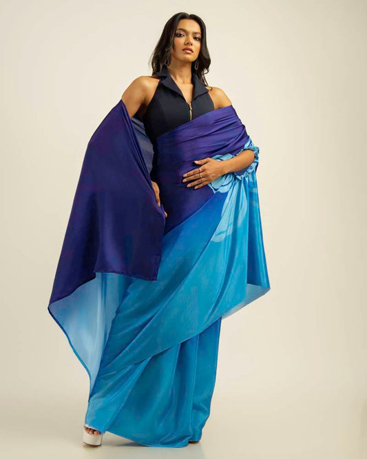 Ethnic Fusion Free Hand Saree