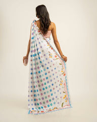 ETHNIC FUSION PRINTED BATIK INSPIRED SILK SAREE