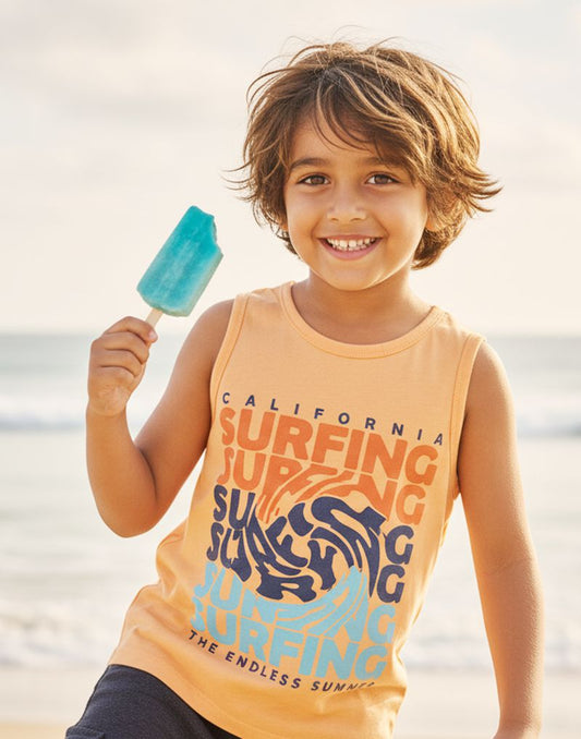 BOYS SLEEVELESS T - SHIRT