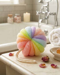 RAIBOW SWIRL BATH PUFF