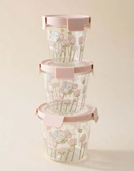 Transparent Round shape Kitchen Storage Containers 3pcs