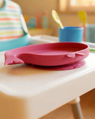 Kids Silicone Plate with Suction Cup - Non-slip Feeding Tray