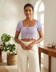 SHORT SLEEVE CROP TOP