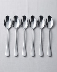 SILVER Stainless Steel Dessert Spoon Set of 6