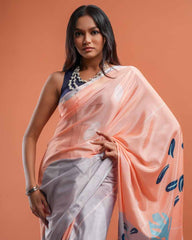 ETHNIC FUSION PRINTED SILK SAREE