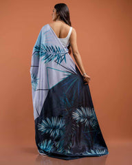 ETHNIC FUSION PRINTED SILK SAREE