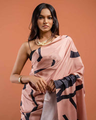 ETHNIC FUSION PRINTED SILK SAREE