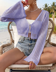 LADIES LONG SLEEVE MESH TOP