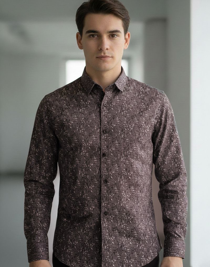 MENS LONG SLEEVE PRINTED SHIRT