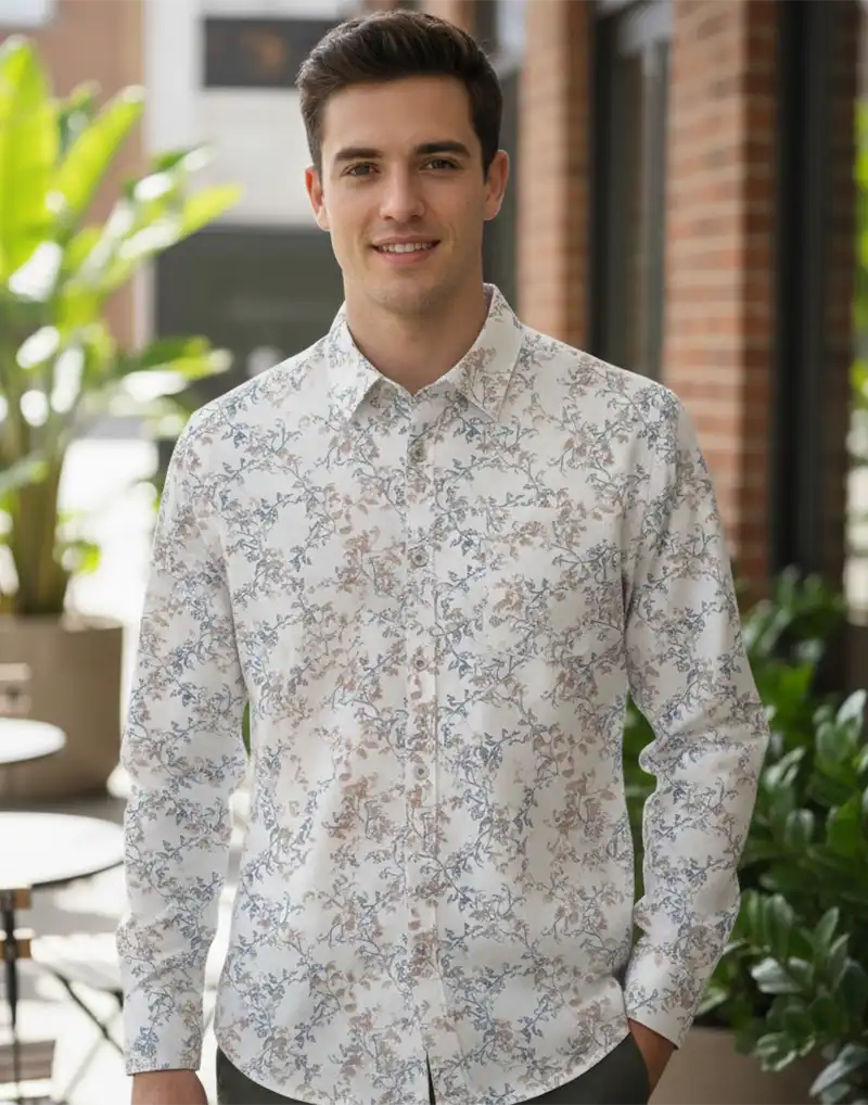 MENS LONG SLEEVE PRINTED SHIRT