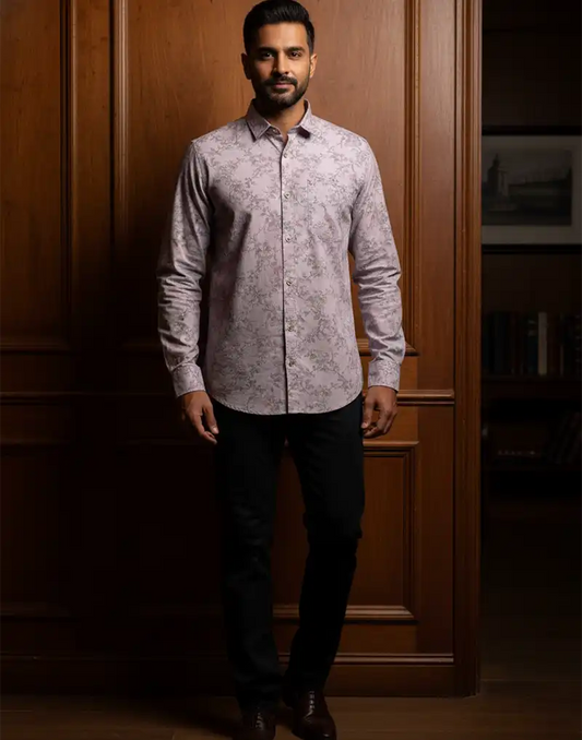 MENS LONG SLEEVE PRINTED SHIRT