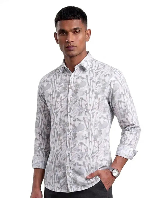 MENS LONG SLEEVE PRINTED SHIRT
