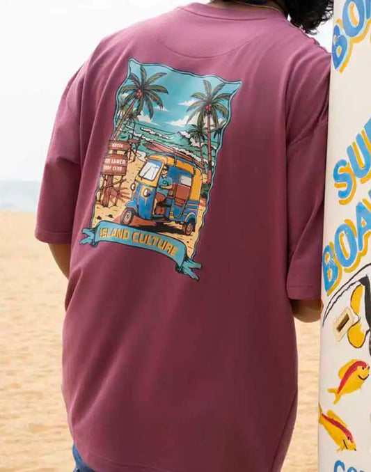AMAZING LANKA GRAPHIC PRINTED OVERSIZED T - SHIRT