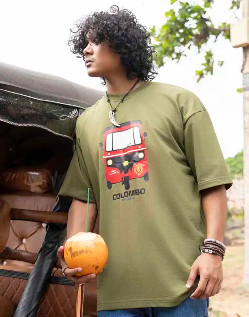 AMAZING LANKA GRAPHIC PRINTED OVERSIZED T - SHIRT