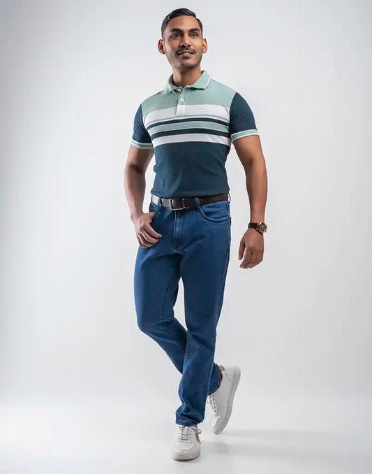 BIGG BOSS STRIPED POLO T - SHIRT
