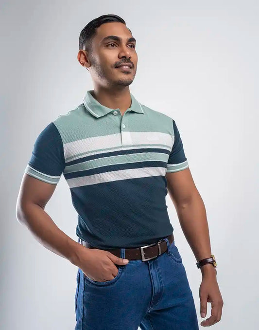 BIGG BOSS STRIPED POLO T - SHIRT