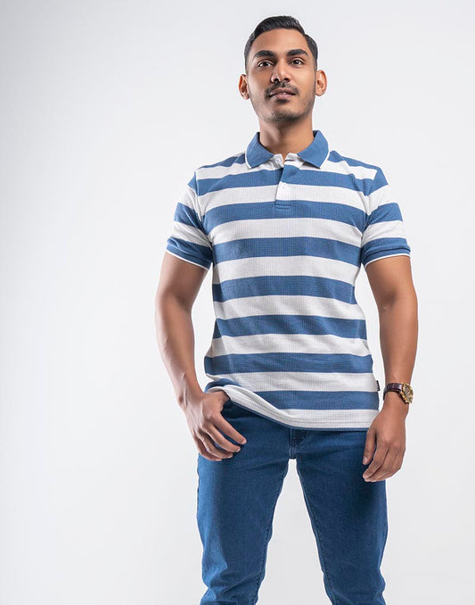 JOBBS STRIPED POLO T - SHIRT
